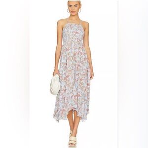 Free People Blue Floral Smocked Dress